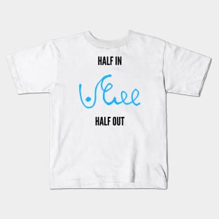 half in half out shorthand black and blue Kids T-Shirt